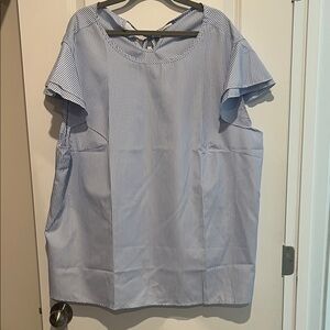 SHEIN Blue & White Striped Button Shirt